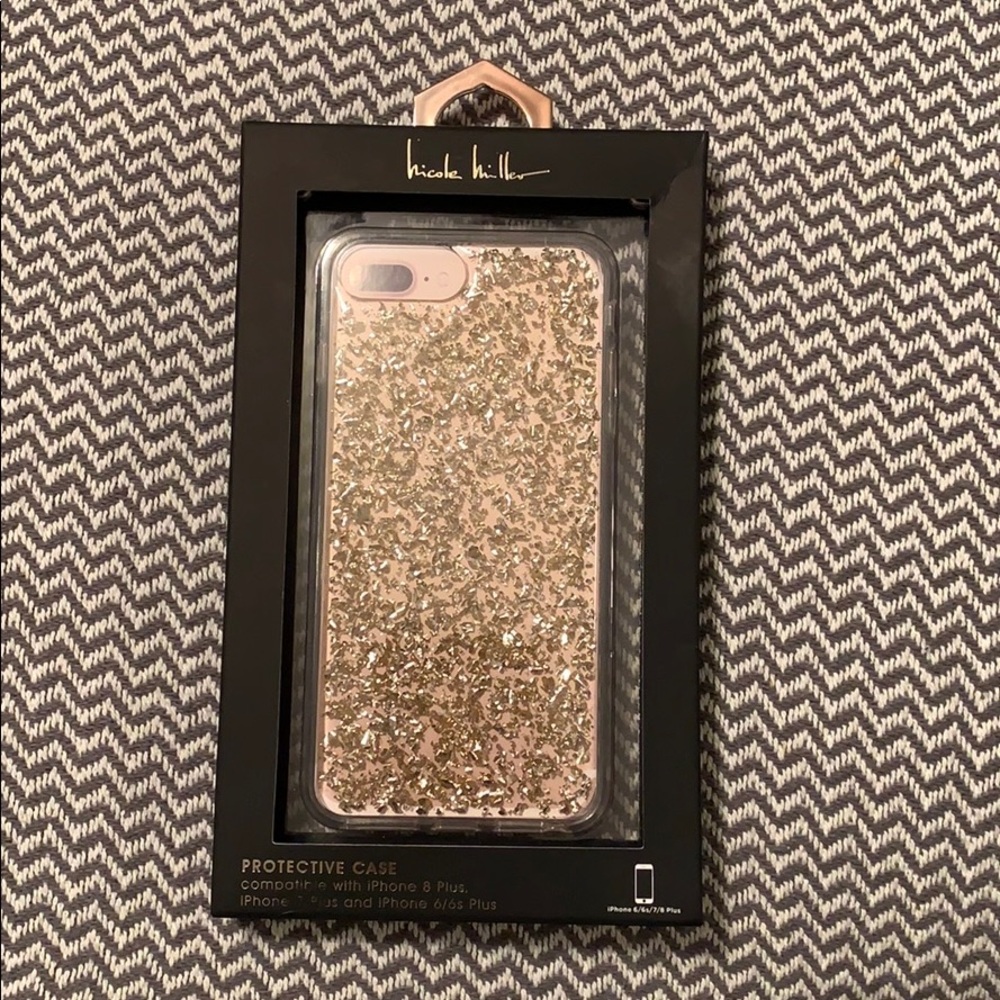 Nicole Miller gold speck phone case
